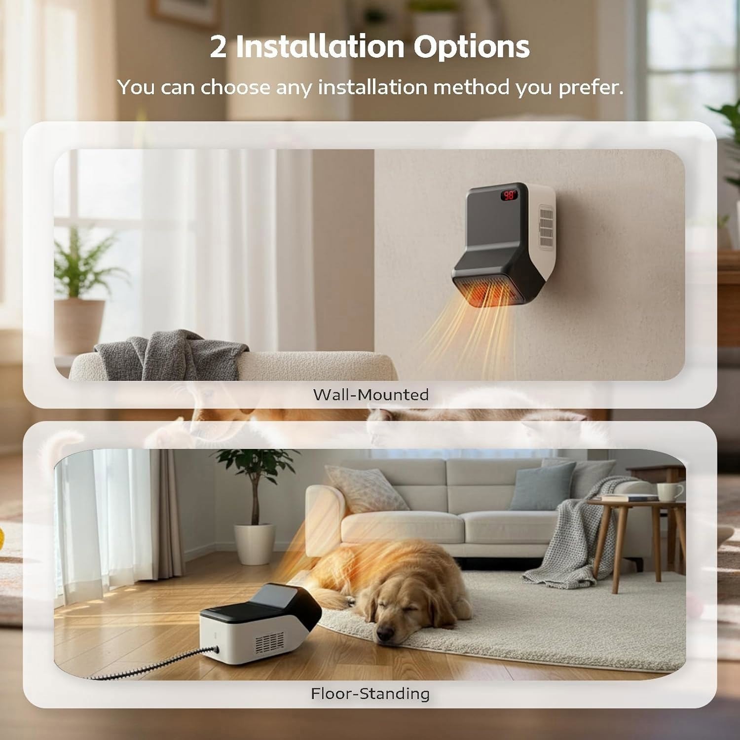 Chicken Coop Heater Dog House Heat Radiant Space Heater Wall Mount 95-100.4°F