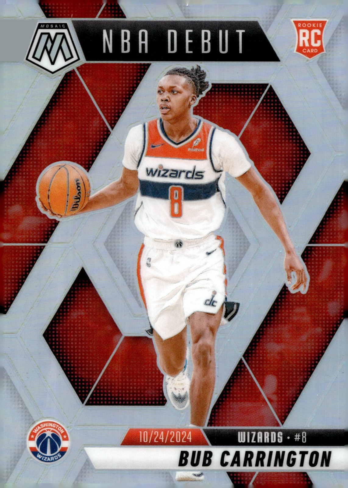 2024-25 Panini Mosaic NBA Debut Silver #259 Bub Carrington Rc