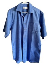 Yves Saint Laurent Men s Short-Sleeve Button-Down Shirt in Blue