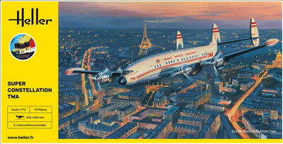 Modellflugzeug Starter Kit Super Constellation Twa |heller|58391| 1:72