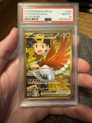 2025 Pokemon Dri EN-Destined Rivals Ethan's Ho-Oh EX Hyper Rare PSA 10 #239