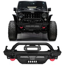 Vijay For 2007-2025 Jeep Wrangler Jkjl Steel Front Bumper With Lights D-ring