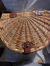 Wicker Picnic Basket Set for 4 with Plates, Mugs, Cutlery, Plaid Lining