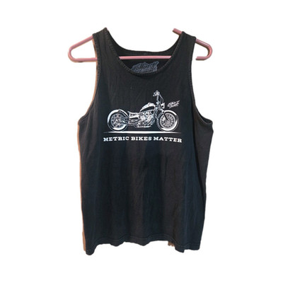 Bobbers N Choppers Metric Bikes Matter Men's Black Sleeveless T-Shirt Size M