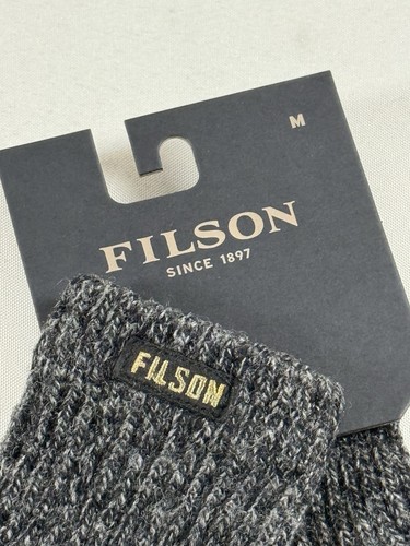 FILSON FINGERLESS KNIT GLOVES CHARCOAL M NWT SOLD OUT - Picture 2 of 7