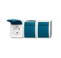 Busch Jaeger 2cka002084a0698 Socket 2300/3 EW-53 Ocean Grey/Blue Green