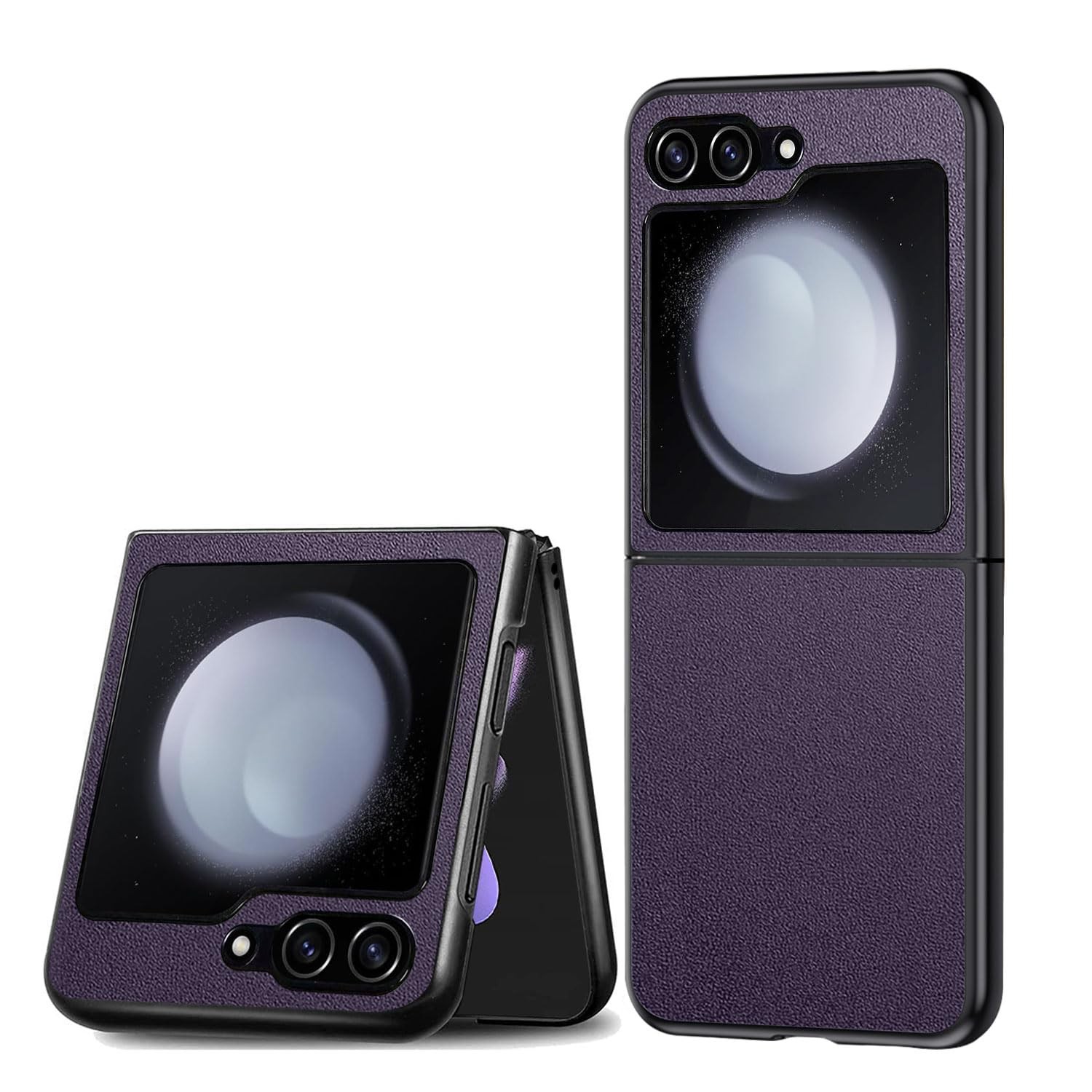 Coque Samsung Galaxy Z Flip 6 en cuir noir - Étui protection housse premium élégante