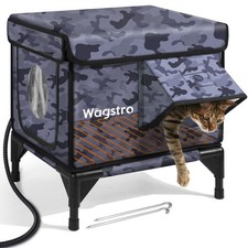 Heated Cat House for Outside, Insulated Weatherproof Heated Outdoor Cat House...