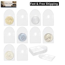 200 Pack Single Pocket Coin Sleeves, 2x2 Inch Clear Plastic Coin Protector Ho...