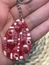 Love Themed Teardrop Keychain