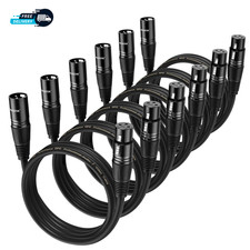 XLR Cable 1.5 Ft 6 Packs,Microphone Cables,Premium Balanced Microphone Mic