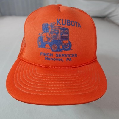 Vintage Kubota Finch Hat Cap Snap Back Mens One Size Trucker Orange Mohr's