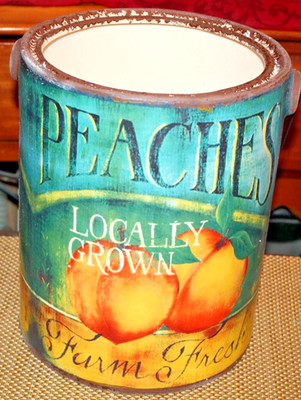 Large Farm Fresh Produce Peaches PLANTER Porcelain Pottery Brand New Country 