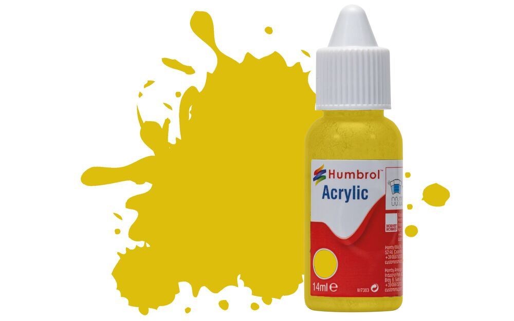 Humbrol DB0081 Acrylic Paint 81 Pale Yellow Matt 14ml Dropper Bottle Airfix