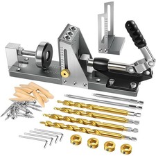 Pocket Hole Jig Drill Guide Master Kit Woodworking Joinery System Screw Set 2024