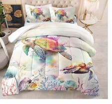 Twin Sea Turtle Comforter Set New 3 Piece Set