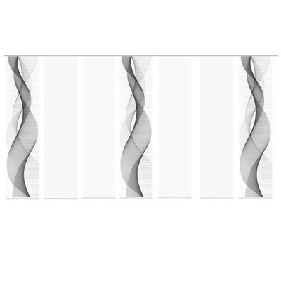7-teiliges Schiebevorhang-Set OPALIA - grau - je 60x245 cm