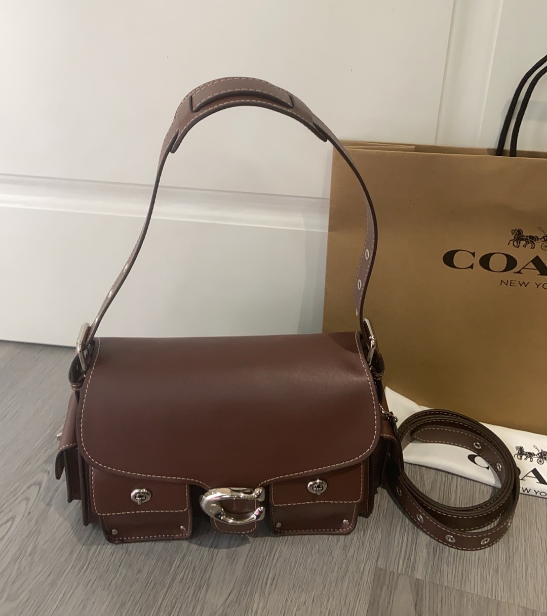 NWT CU124 Cargo Turnlock Soft Shoulder Bag Crossbody Maple 2-way