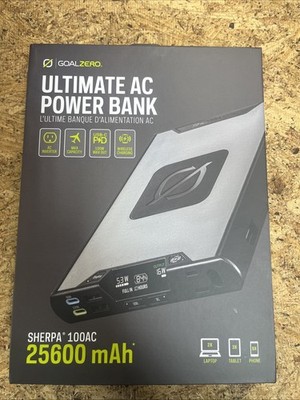 Goal Zero Sherpa 100AC 110V 25600mAh Power Bank, Grey - New