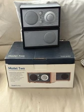Tivoli Audio Model Two AM/FM Radio Black/ Silver Face With Cords , Works Great