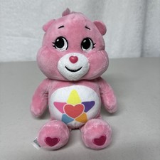 Care Bears True Heart Bear Plush 8 Pink Stuffed Animal Rainbow Star 2022 C