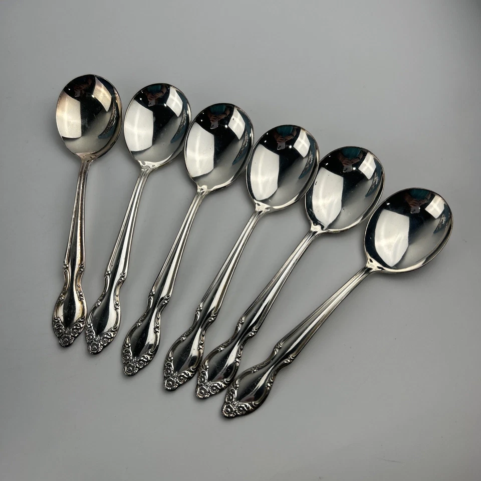 Juego de cubiertos WM Rogers 61 piezas enchapado en plata Woodland Rose cocina MCM vintage Foto 4 de 4