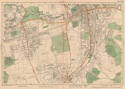 SOUTH CROYDON Carshalton Wallington Waddon Beddington Purley. Karte Speck 1927