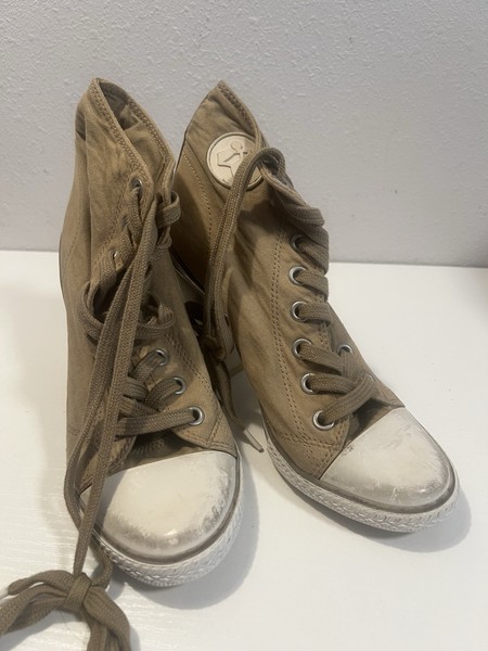 Ash Limited Heels 39 9 Sneakers High Heel High Top Booties Khaki Mule Boot Pumps