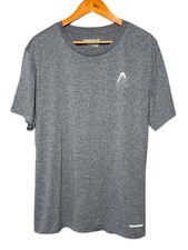 HEAD Hypertek Men's Grey Active T-Shirt Short Sleeve Logo Size Large