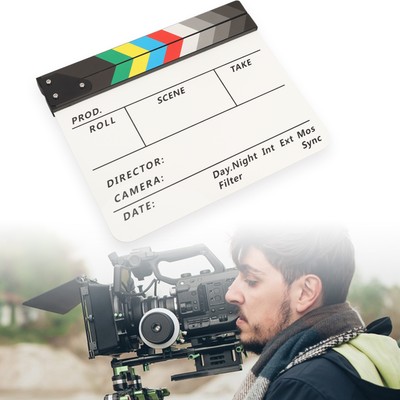 Movie Clapboard Crisp Sound Colorful Portable Acrylic Film Director Clapper Hot