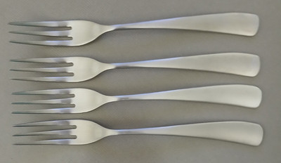 Studio William LARCH SATIN 4 Dinner Forks 8 1/4'' Stainless Steel FREE SHIP