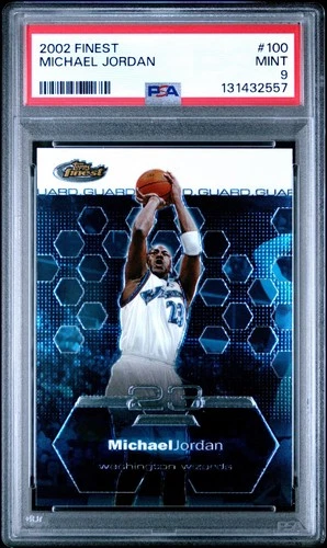 2002 Topps Finest Michael Jordan #100 Card PSA 9 MINT