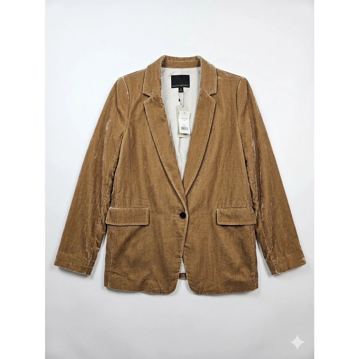 NEW Banana Republic 10 P Brown Velvet Slouch Blazer Formal Career Boho 1 Button