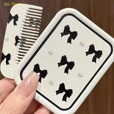 1Pcs Bowknot Flip-Top Folding Makeup Mirror Portable Pocket Mirror Women Rectang