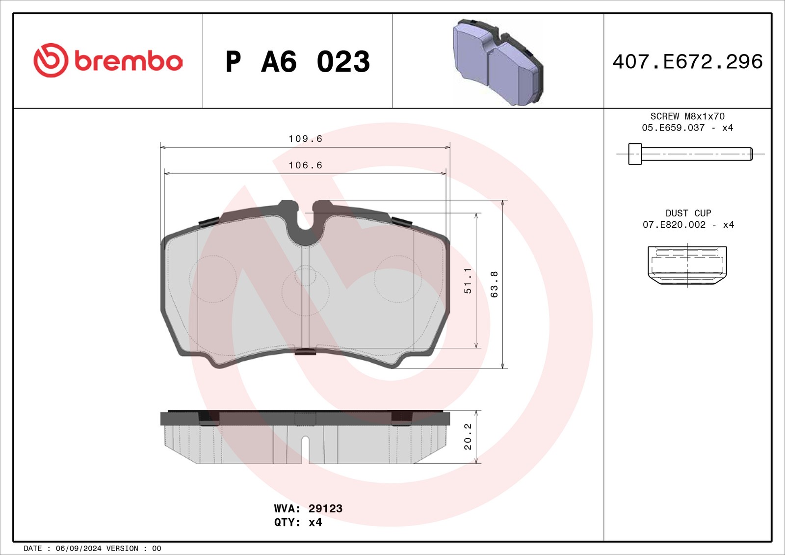 2x ✅Fits BREMBO P A6 023 HAM PADS. TYú GR.20,0 KPL.îRUB,ZAîLEPKIIVEC ⭐UK Seller⭐ - Image 19