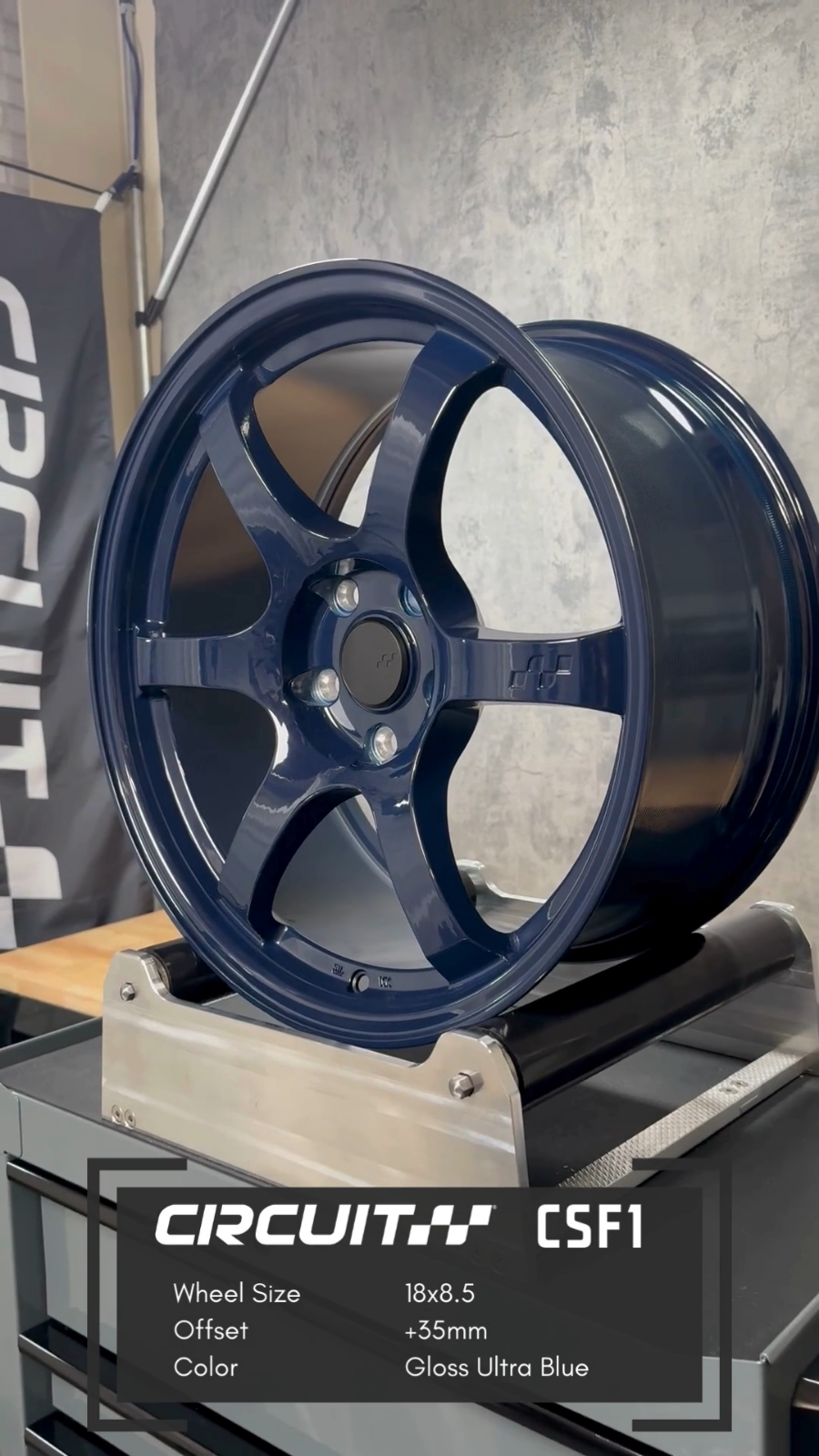 CIRCUIT CSF1 18x8.5 5x114.3 +35 GLOSS ULTRA BLUE SPUN FORGED WHEELS ...