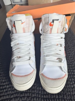 Nike Blazer Mid 77 Vintage White Orange Leather Men's High Top DH7690-100