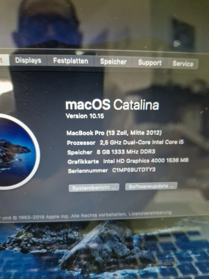 MacBook Pro 2012 13 Zoll-i5- A1278, 8GB Ram, 128GB SSD, Catalina - Bild 3 von 4