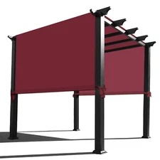 Waterproof Pergola Replacement Shade Cover Panel w/ Rod Pocket in Burgundy Red