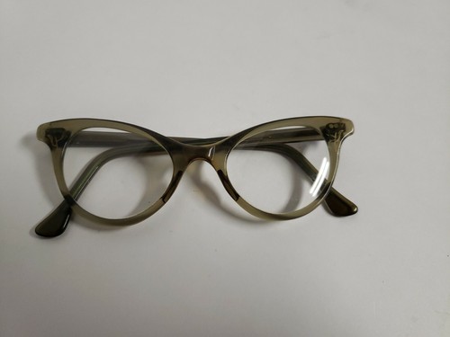 Vintage Damen Katzenbrille grün grau gold Kunststoffgestell - Bild 10 von 12