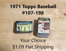 1971 Topps Baseball YOUR CHOICE #107-198 $1.09 Flat Shipping