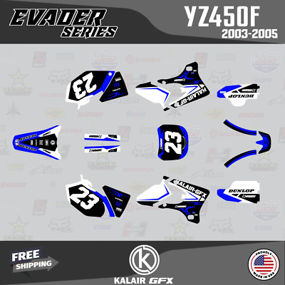 Graphics Kit for Yamaha YZ450F (2003-2005) YZ 450F Evader-Blue