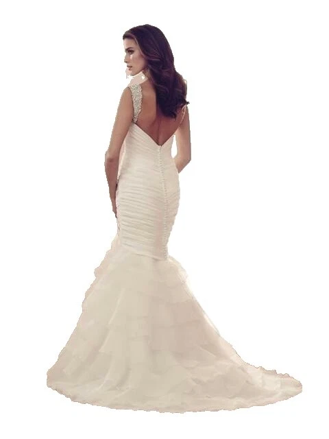 Tafetán de Pedrería A-Line vestidos de novia