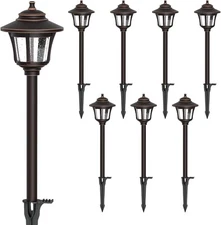 Low Voltage Landscape Lighting Oil Rubbed Bronze 8PK Path Light 3W LED 120 Lumen