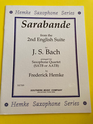 Sarabande from 2nd English Suite, J.S. Bach, Saxophone Quartet