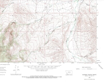 Hansen Ranch Quadrangle Montana 1965 USGS Topo Map 7.5 Minute Topographic
