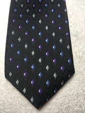 DAVID TAYLOR MENS TIE BLACK GRAY BLUE PURPLE 3.5 X 58 NWOT