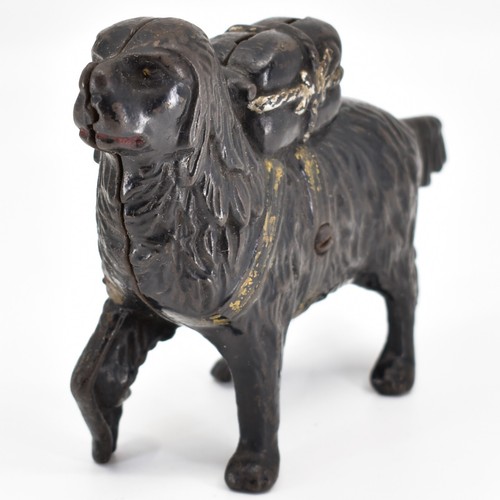 Antiguo banco de hierro fundido I Hear a Call St. Bernard perro de rescate 8" Moore #437 - Imagen 2 de 6