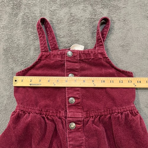 Cat & Jack Burgundy Sleeveless Corduroy Button-Front Casual Dress Youth Size M 8 - Picture 4 of 8