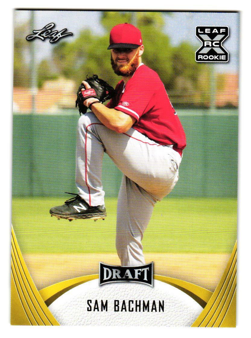 2021 Sam Bachman Leaf Draft Rookie Gold - Los Angeles Angels